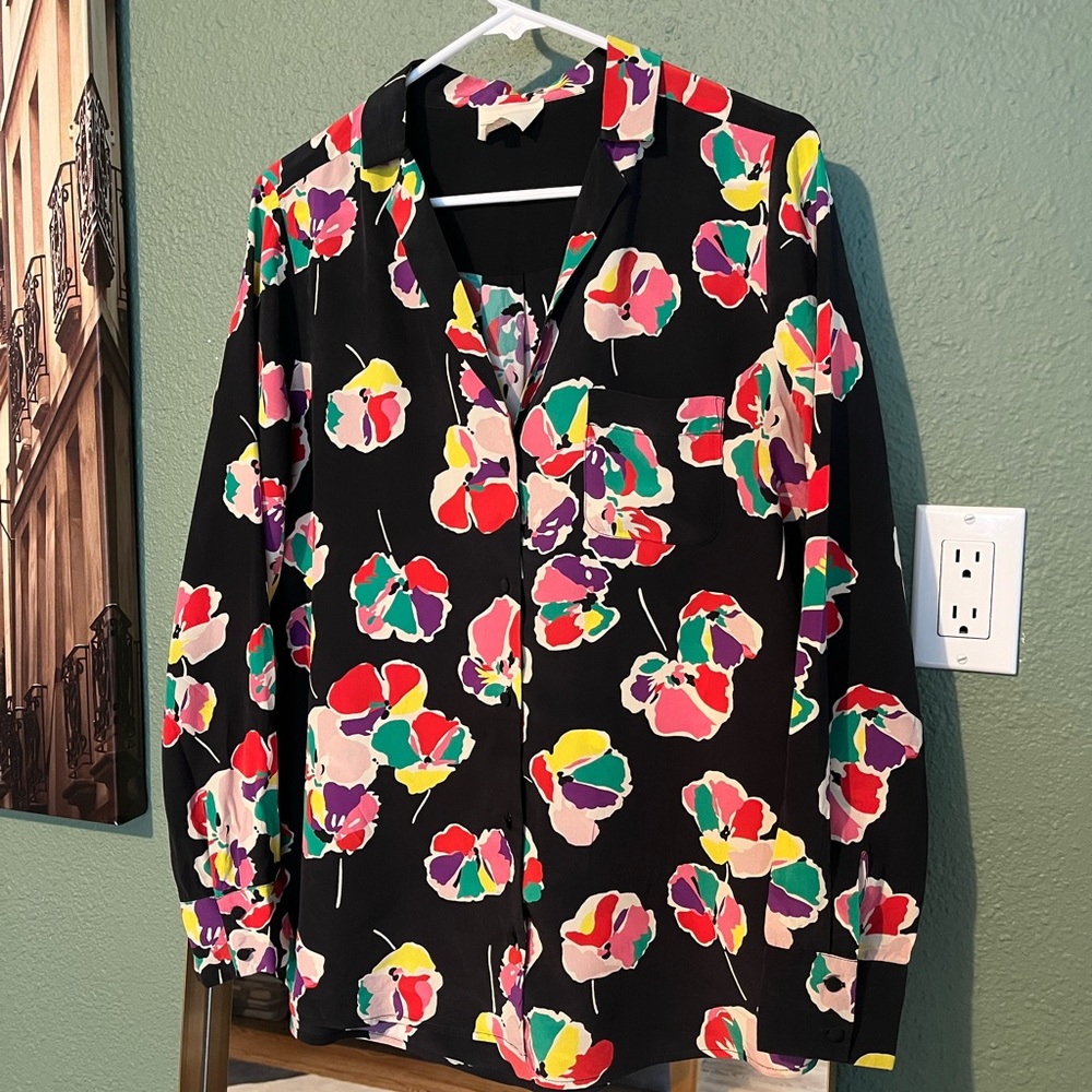 Sézane Silk Floral Blouse